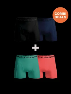Heren 2+2-pack Boxershorts Effen-Muchachomalo Sale