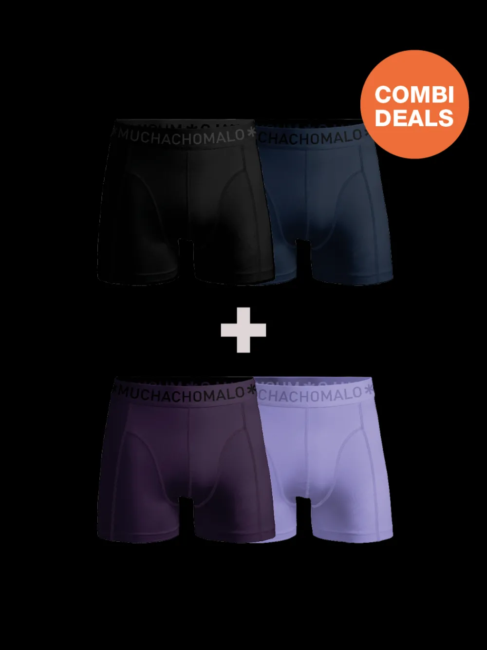 Heren 2+2-pack Boxershorts Effen-Muchachomalo Hot