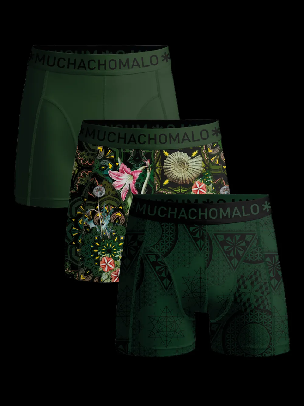 Heren 3-pack Boxershorts Geometric-Muchachomalo Outlet