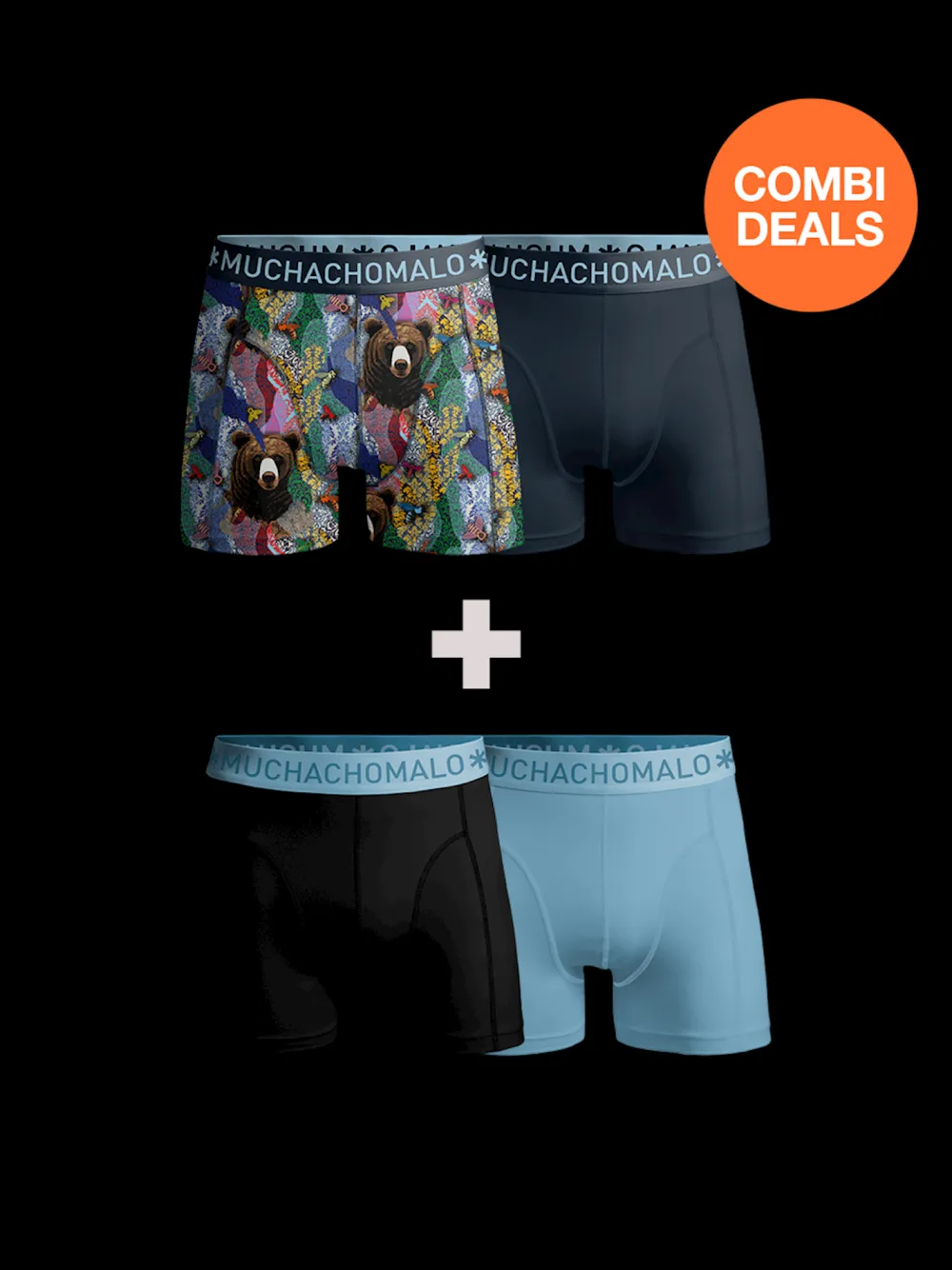 Heren 2+2-pack Boxershorts Print-Muchachomalo Hot