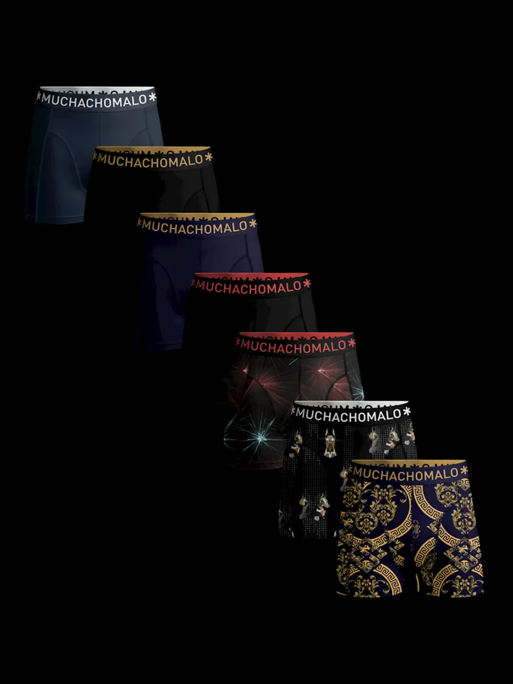 Heren 7-pack Boxershorts Print/Effen-Muchachomalo Best