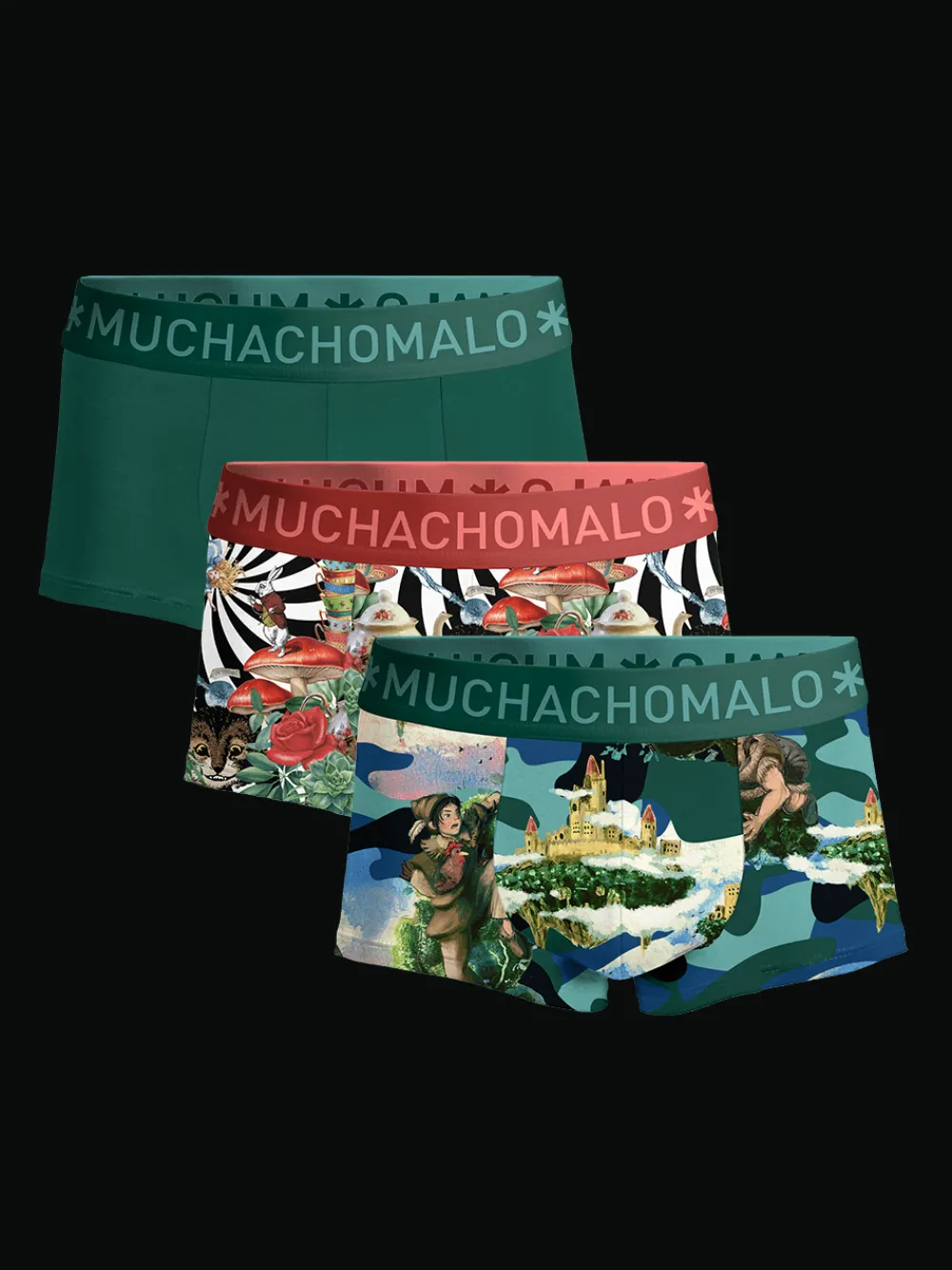Heren 3-pack Trunks Jackbean Alicewonder-Muchachomalo Best