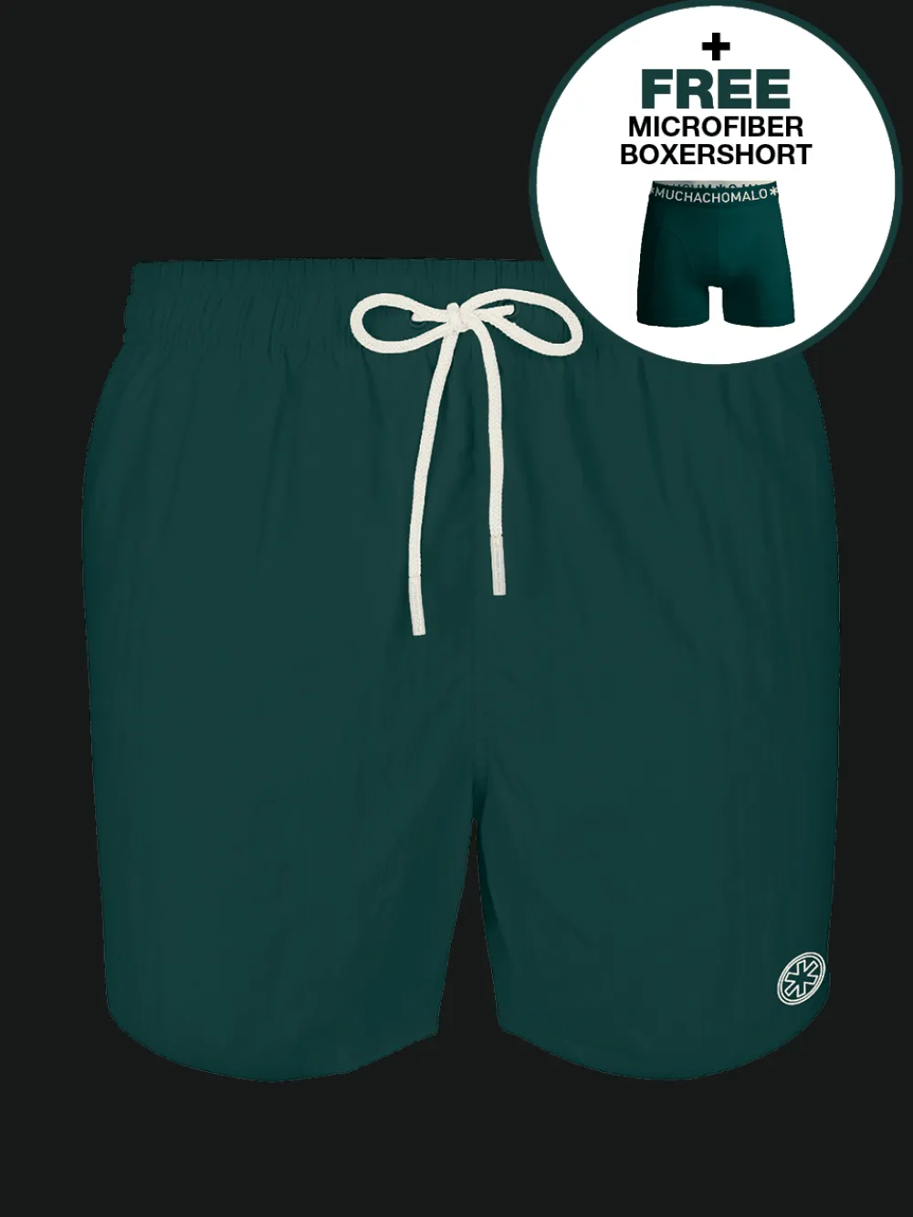 Heren zwembroek donkergroen-Muchachomalo Hot
