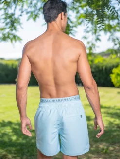 Heren Zwembroek Print Lichtblauw + Gratis Microfiber boxershort-Muchachomalo Sale