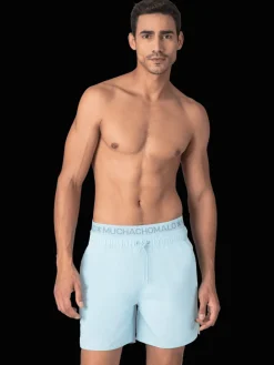 Heren Zwembroek Print Lichtblauw + Gratis Microfiber boxershort-Muchachomalo Sale