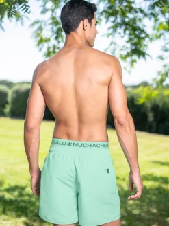 Heren Zwembroek Print Lichtgroen + Gratis Microfiber boxershort-Muchachomalo Discount