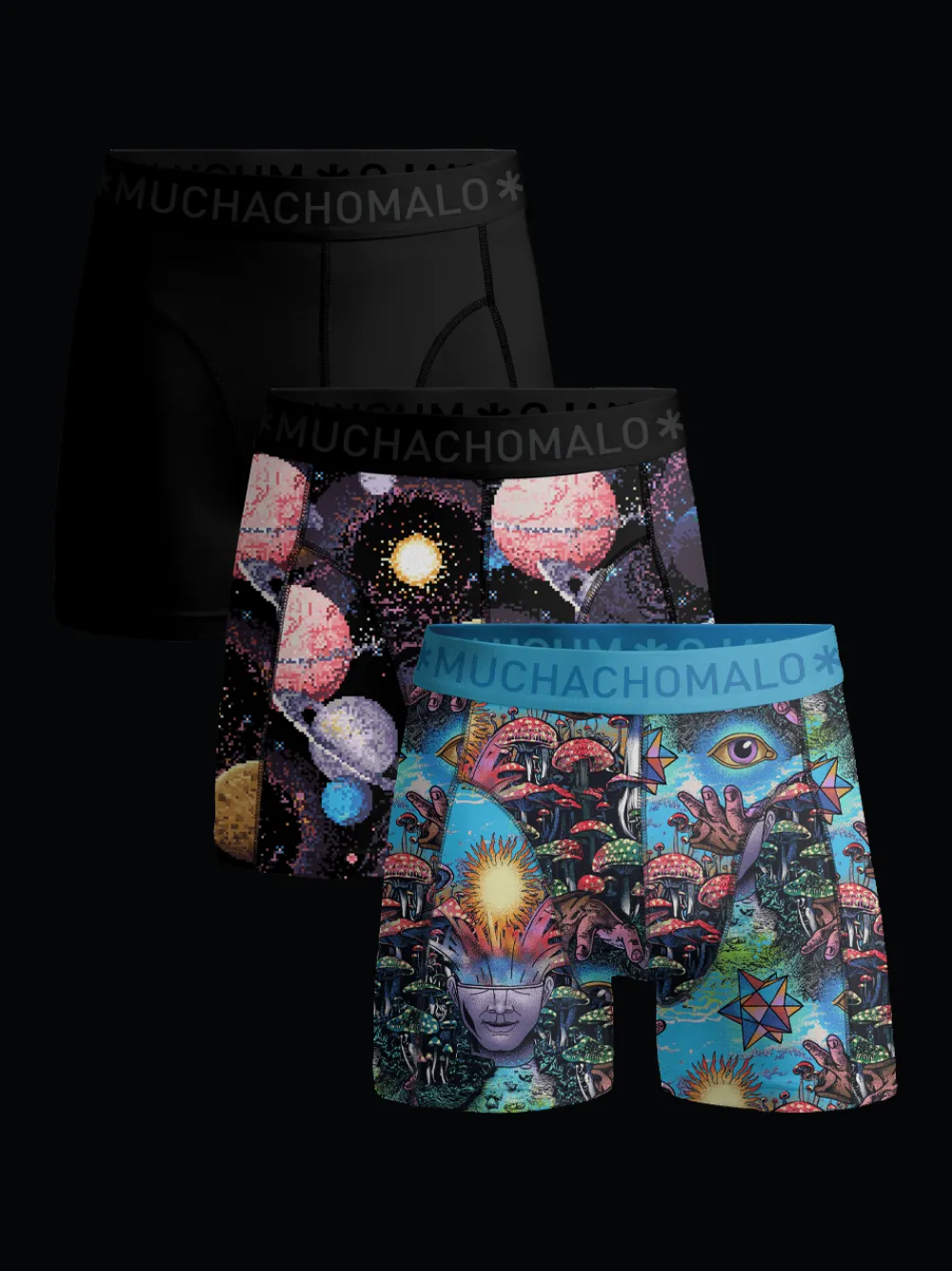 Jongens 3-pack Boxershorts Inner Outer Space-Muchachomalo Clearance