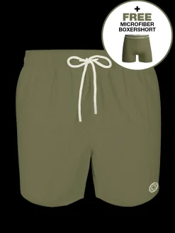 Jongens zwembroek olijfgroen-Muchachomalo New