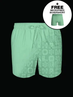 Jongens Zwembroek Print Groen + Gratis Microfiber boxershort-Muchachomalo Outlet
